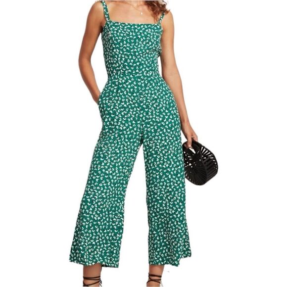 Faithfull the Brand Pants - Faithful The Brand Playa Jumpsuit in Vintage Bloom Green